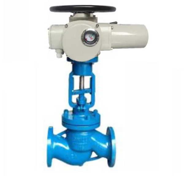 Stainless Steel Flow Control Motorized Stop Valve Flange Type Electric Globe Valve