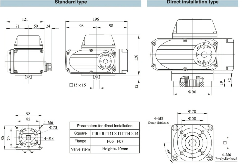 Dcl Angle Stroke Regualting Electric Actuator Control Valve